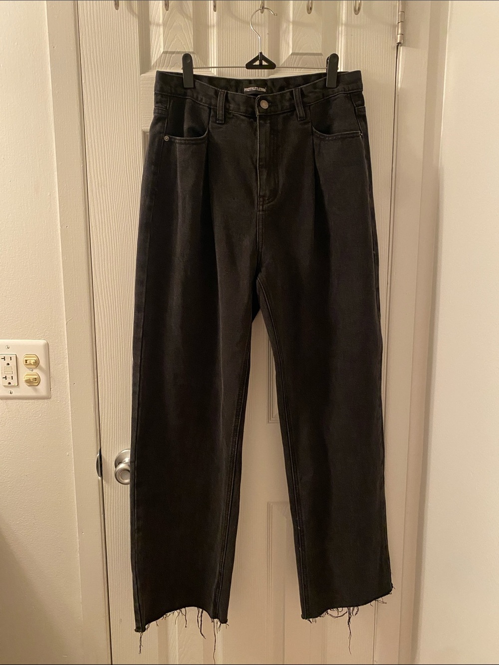 PrettyLittleThing Black High Rise Wide Leg Jeans
